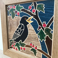 Load image into Gallery viewer, Singing Blackbird Marquetry Wall Hanging
