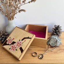 Load image into Gallery viewer, Pink Cherry Blossom Wooden Trinket Box
