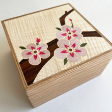 Load image into Gallery viewer, Pink Cherry Blossom Wooden Trinket Box
