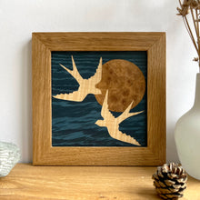 Load image into Gallery viewer, Miniature Evening Swallows Marquetry Wall Art
