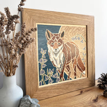 Load image into Gallery viewer, Fox Marquetry Wall Hanging
