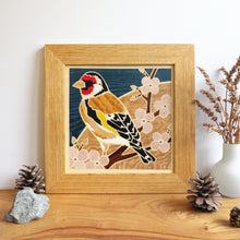 Load image into Gallery viewer, Goldfinch Marquetry Wall Hanging
