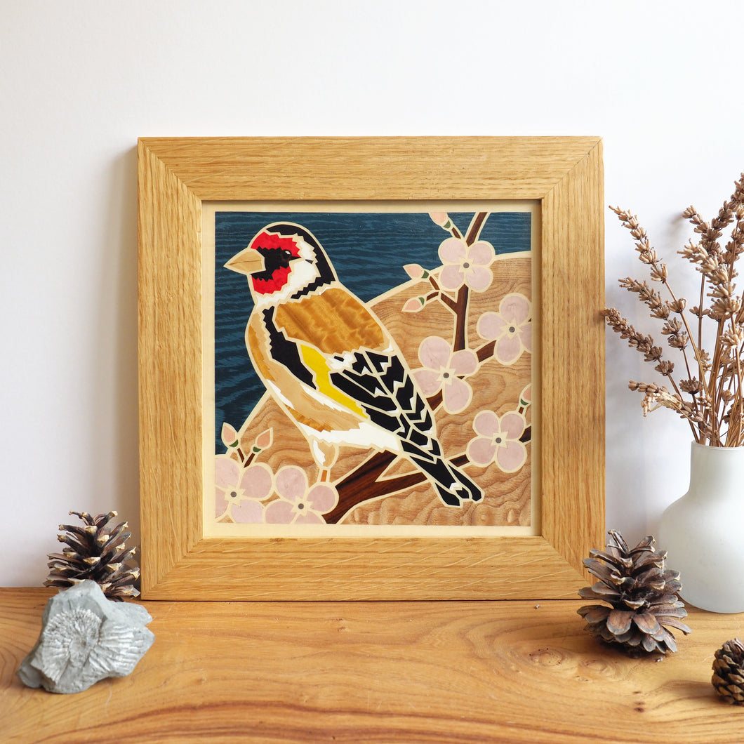 Goldfinch Marquetry Wall Hanging