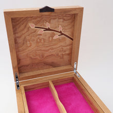 Load image into Gallery viewer, Pink Orchids Small Wooden Jewellery Box
