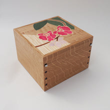 Load image into Gallery viewer, Pink Orchids Small Wooden Jewellery Box
