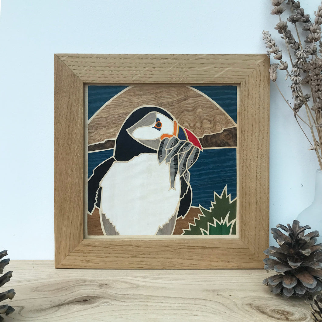 Puffin Marquetry Wall Hanging