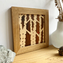 Load image into Gallery viewer, Miniature Silver Birch Trees (Dark) Marquetry Wall Art
