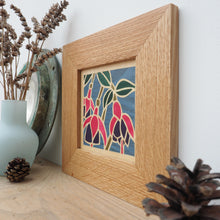 Load image into Gallery viewer, Fuchsia Flower Marquetry Wall Hanging
