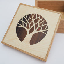 Load image into Gallery viewer, Little Bird in Tree (Light) Wooden Trinket Box
