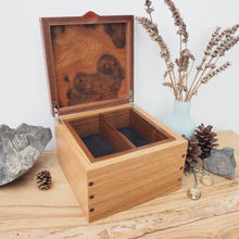 Load image into Gallery viewer, blue pattern marquetry small wooden jewellery box
