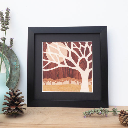 Sunset framed Tree giclee print