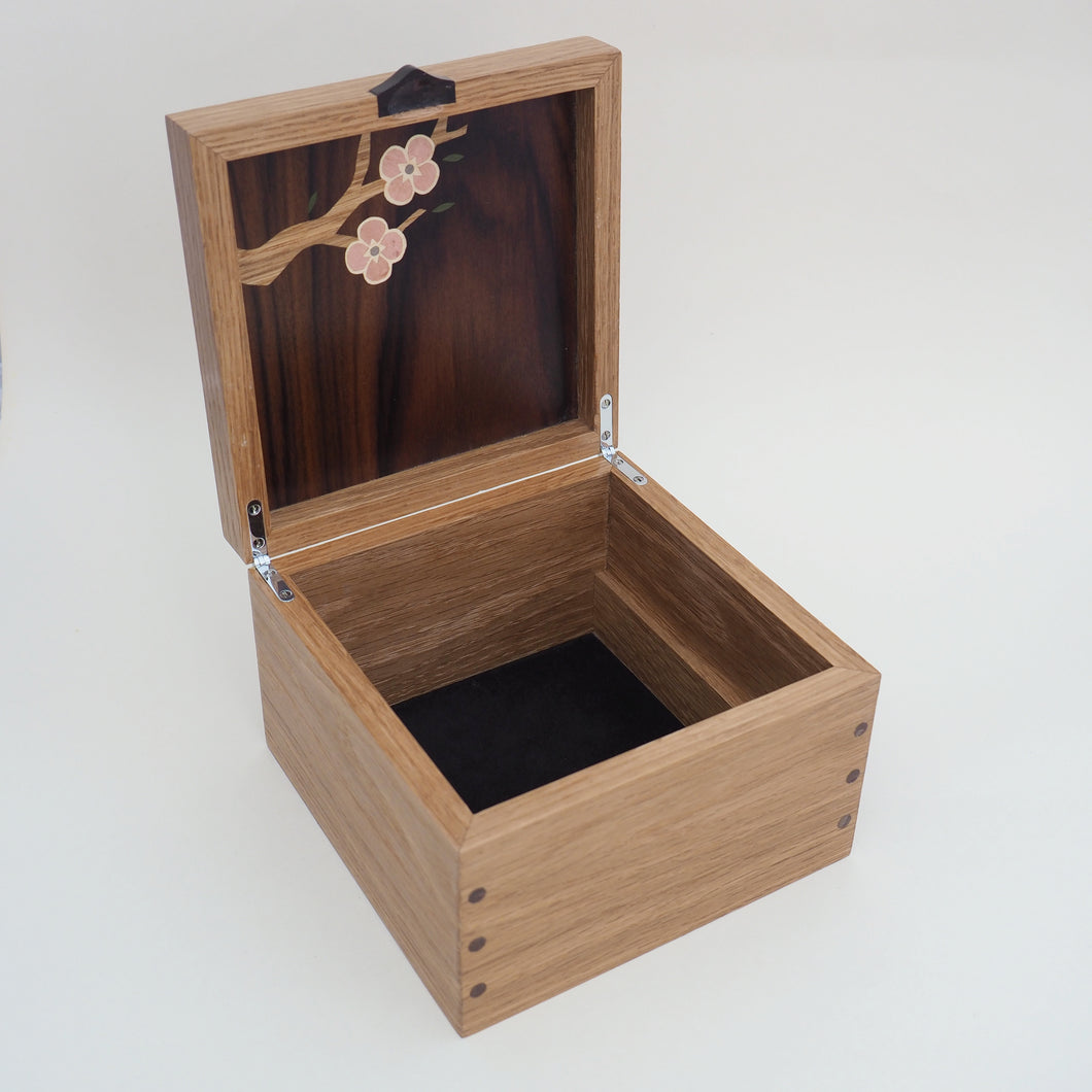 Cherry Blossom Small Wooden Jewellery Box