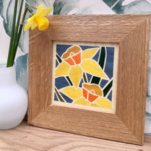 Load image into Gallery viewer, daffodil marquetry wall hanging
