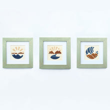 Load image into Gallery viewer, set of three framed mountain giclee prints 
