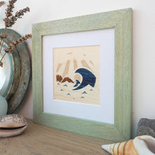 Load image into Gallery viewer, framed mountain and wave giclee print
