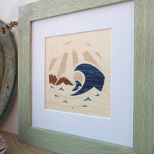 Load image into Gallery viewer, framed mountain and wave giclee print
