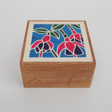 Load image into Gallery viewer, Fuchsia Flowers Wooden Trinket Box
