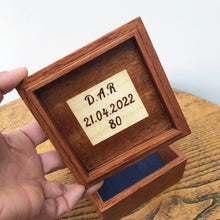 Load image into Gallery viewer, Blue Waves Wooden Trinket Box
