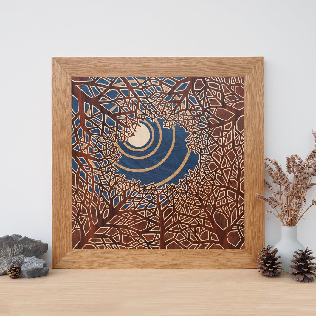 'Moonlit Canopy' Original Marquetry Wall Hanging