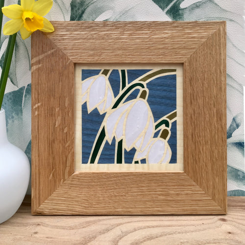 Snowdrop Flower Marquetry Wall Hanging