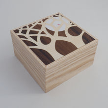 Load image into Gallery viewer, Tree and Moon with Little Bird Wooden Trinket Box
