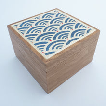 Load image into Gallery viewer, Seigaiha pattern Wooden Trinket Box
