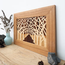 Load image into Gallery viewer, Avenue of trees marquetry wall hanging
