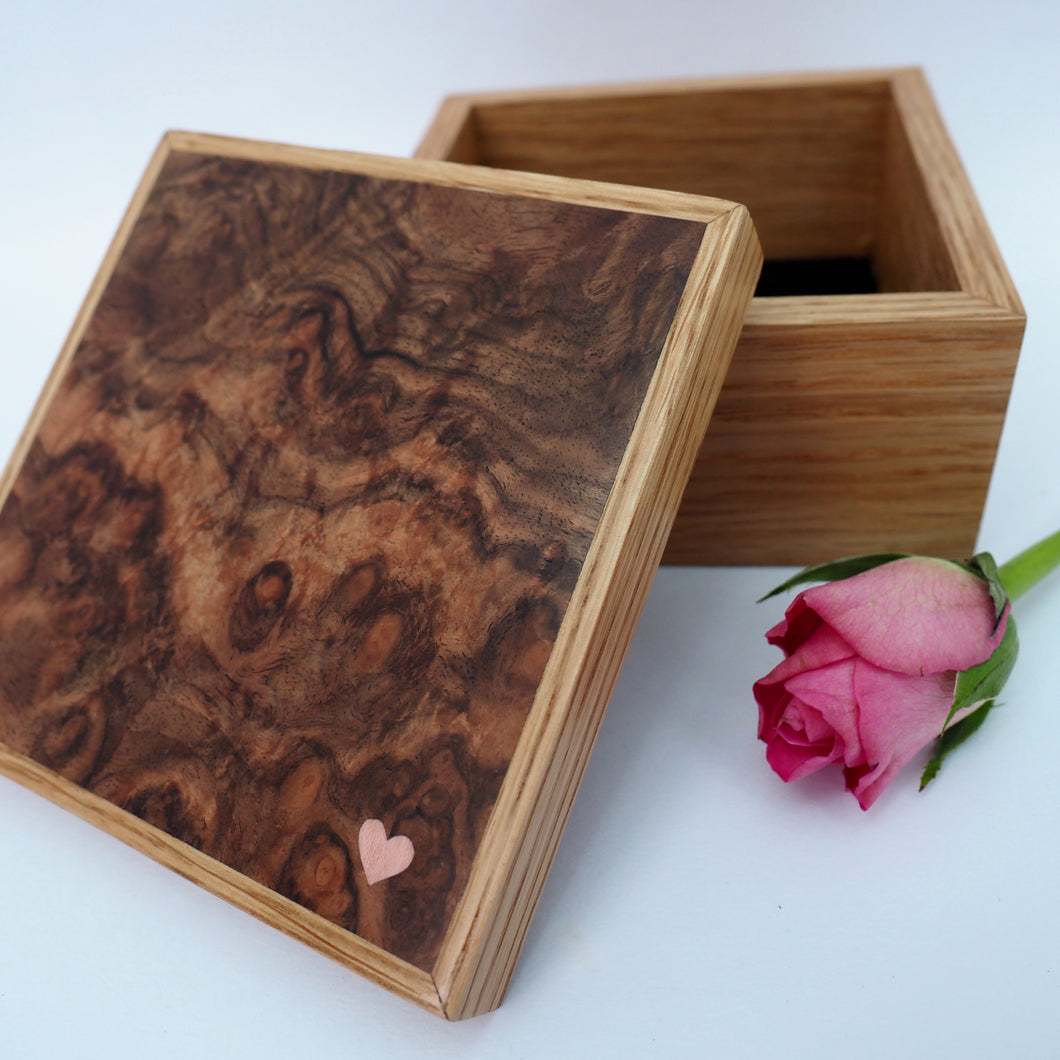 little pink heart wooden trinket box