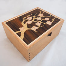 Load image into Gallery viewer, cherry blossom marquetry large wooden jewellery box
