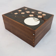 Load image into Gallery viewer, cherry blossom marquetry large wooden jewellery box
