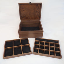 Load image into Gallery viewer, open wooden jewellery and watch box
