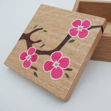 Load image into Gallery viewer, Bright Pink Cherry Blossom Wooden Trinket Box
