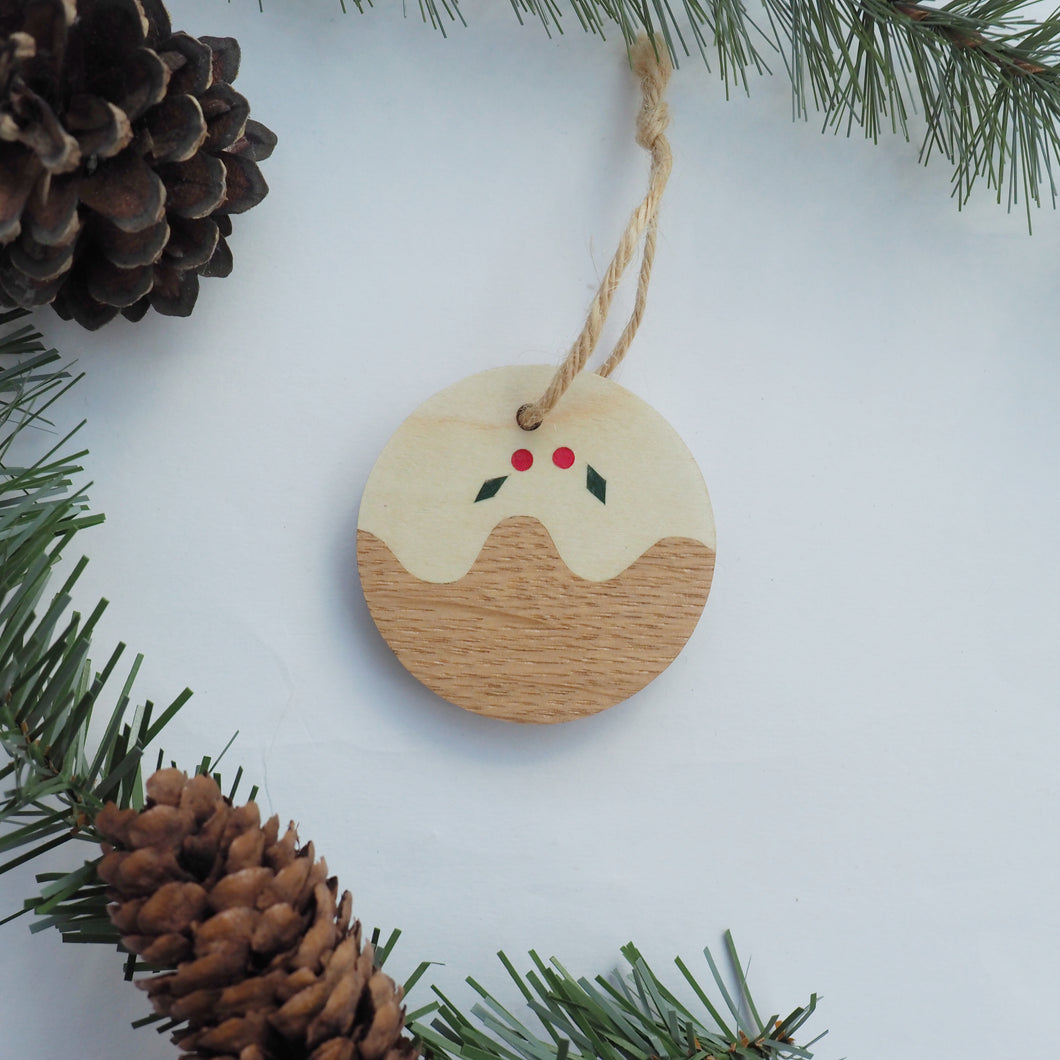 Wooden Marquetry Christmas Tree Decorations