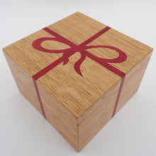 Load image into Gallery viewer, claret red ribbon marquetry wooden trinket box

