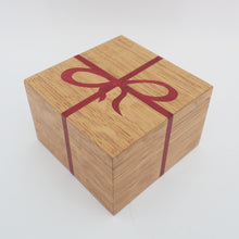 Load image into Gallery viewer, claret red ribbon marquetry wooden trinket box
