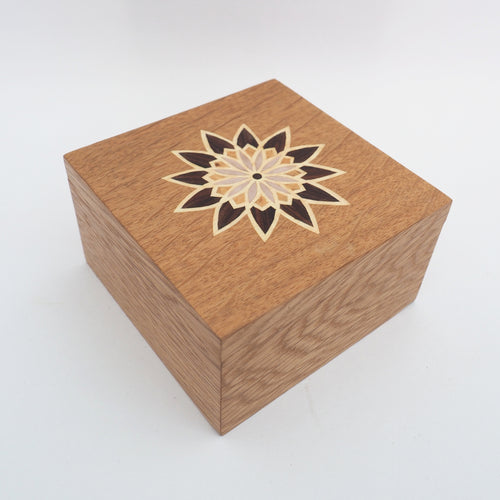 purple geometric marquetry wooden trinket box