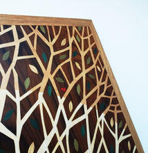 Load image into Gallery viewer, large tree of life marquetry wall hanging
