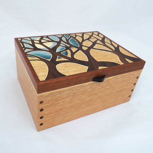 trees large wooden jewellery box