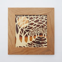 Load image into Gallery viewer, Winter Tree Tunnel Marquetry Wall Hanging
