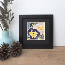 Load image into Gallery viewer, pansy flower framed giclee print
