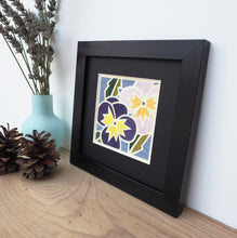 Load image into Gallery viewer, pansy flower framed giclee print
