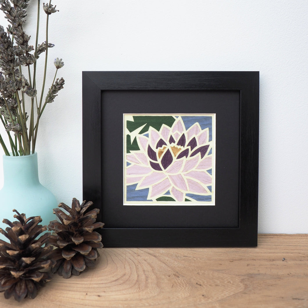 Purple Lotus Flower Framed Giclee Print