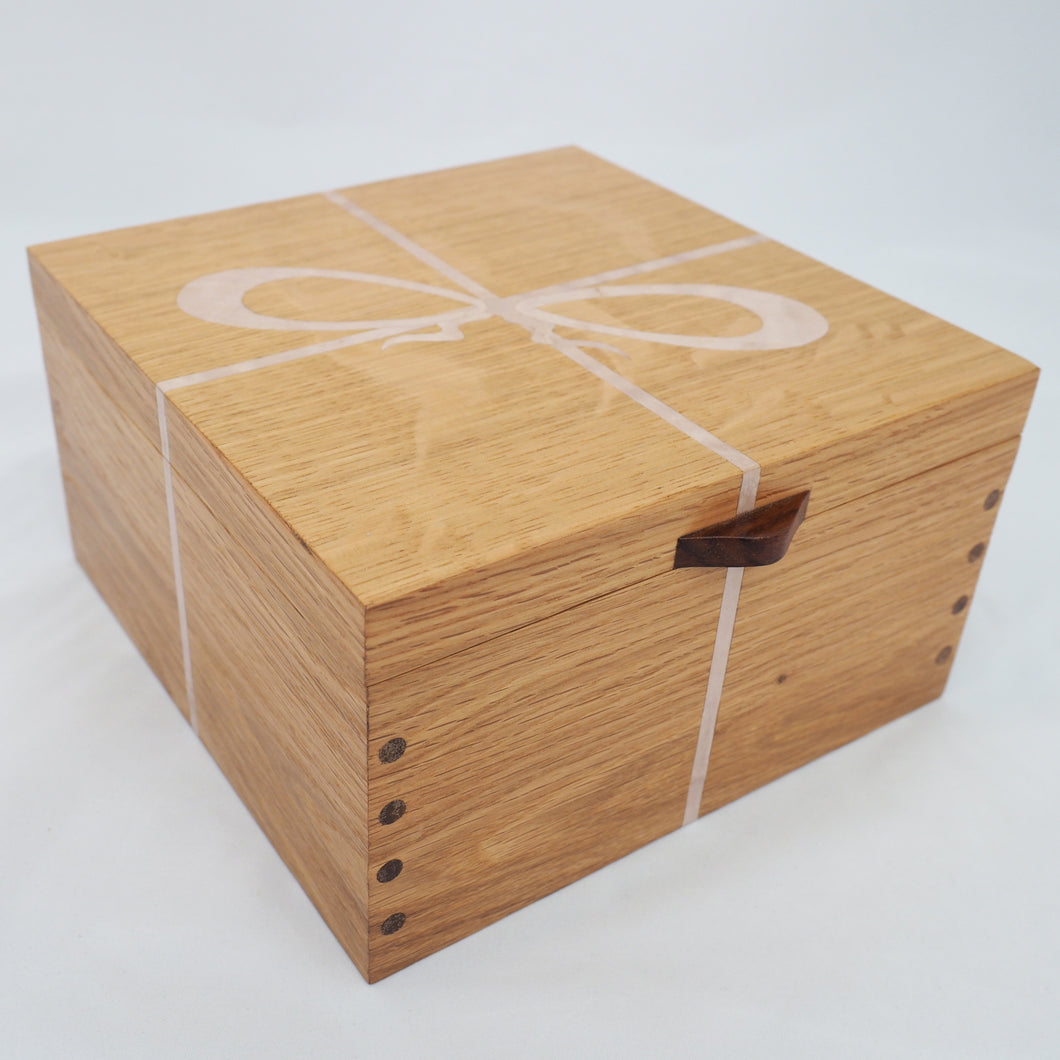 marquetry ribbon large wooden jewellery box