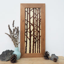 Load image into Gallery viewer, Silver Birch Trees Marquetry Wall Hanging
