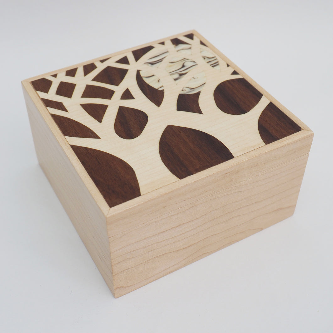 Tree and Moon Wooden Trinket Box