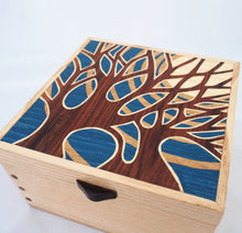 Load image into Gallery viewer, Small Blue Moonlit Trees Wooden Jewellery Box
