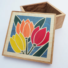 Load image into Gallery viewer, Tulips Wooden Trinket Box
