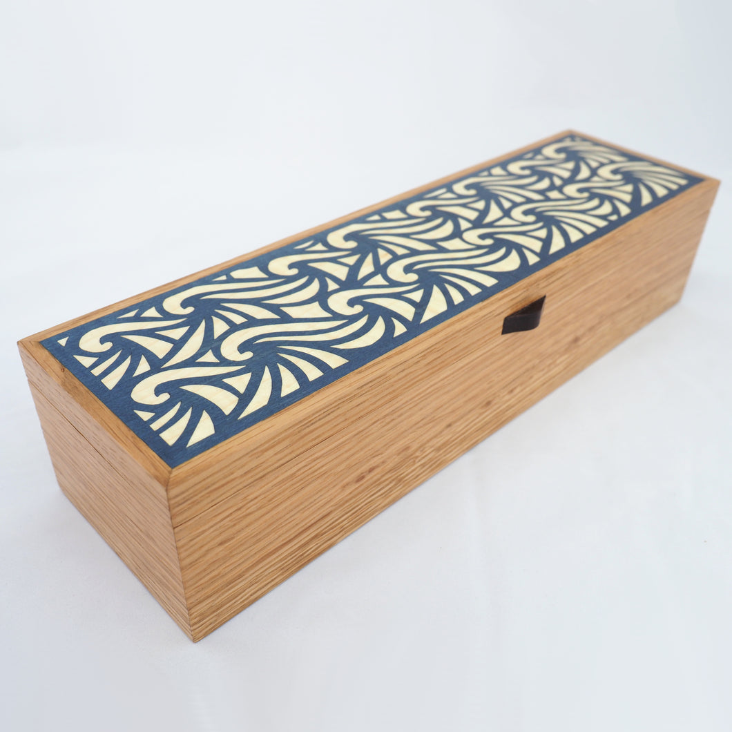 Waves Wooden Jewellery and Watch Box