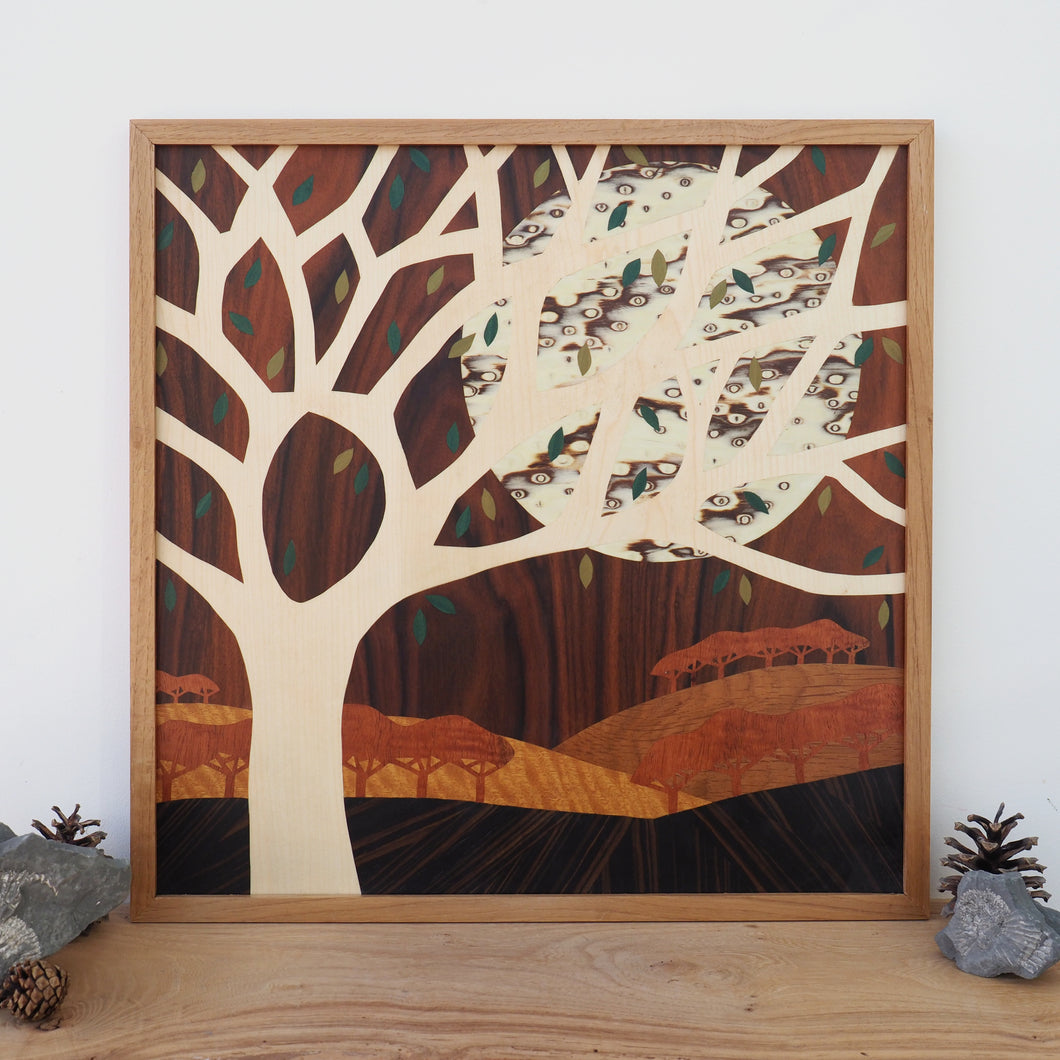 'Winter Moon' Large Marquetry Wall Art